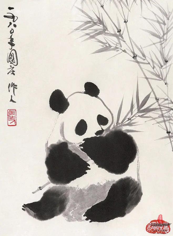 吴作人《熊猫》
